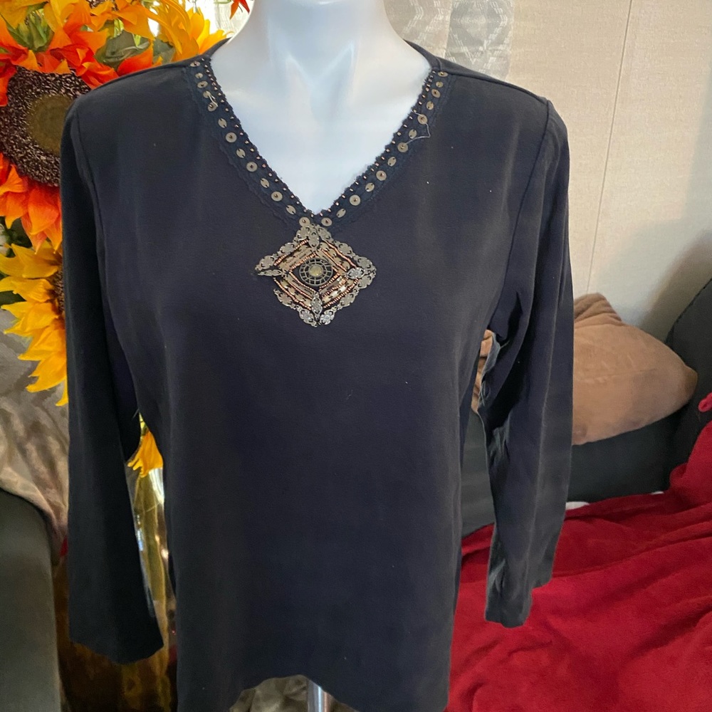 Bedazzled denim and Company top